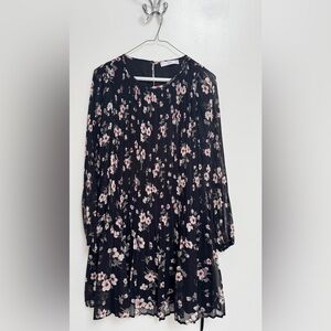Mango Black Dress with Floral Print